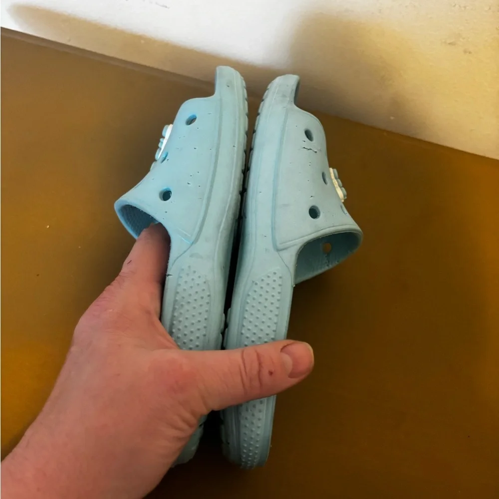 CROCS Kids Light Blue Slide Sandals 4/6